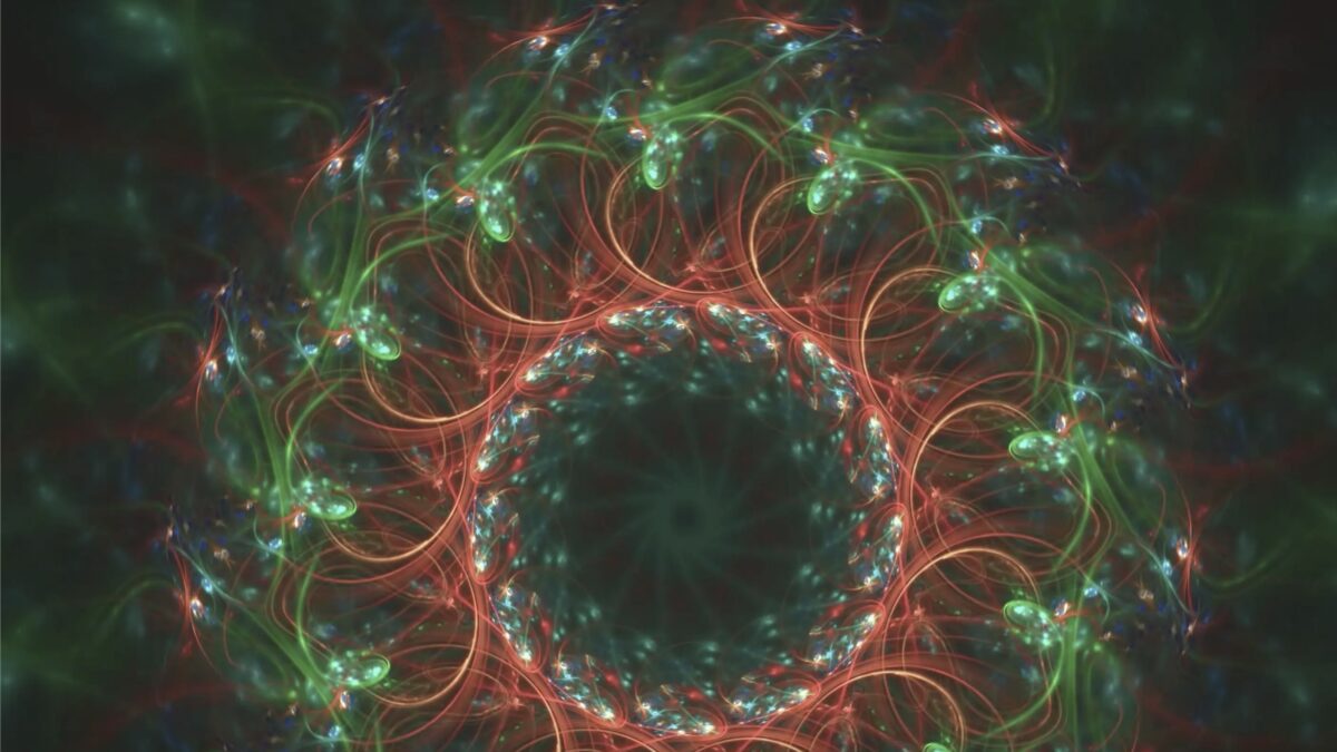 Abstract fractal art with glowing colors